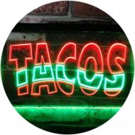 ADVPRO Mexican Tacos Restaurant Bar Dual Color LED Neon Sign Green & Red 16 x 12 st6s43-i0093-gr