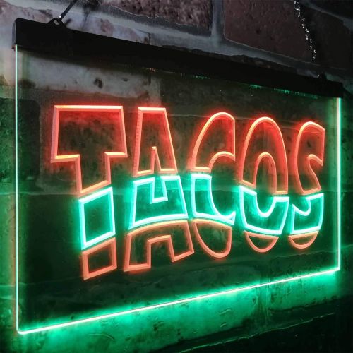  ADVPRO Mexican Tacos Restaurant Bar Dual Color LED Neon Sign Green & Red 16 x 12 st6s43-i0093-gr