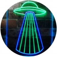 ADVPRO UFO Space Ship Star Shuttle Man Cave Dual Color LED Neon Sign Green & Blue 12 x 16 st6s34-i3134-gb