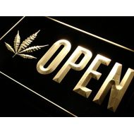 ADVPRO Open Marijuana Hemp Leaf High Life LED Neon Sign Orange 24 x 16 Inches st4s64-j791-o