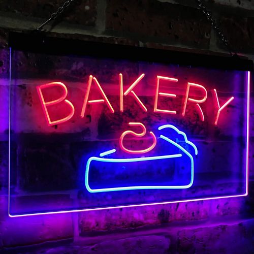  ADVPRO Bakery Cake Shop Dual Color LED Neon Sign Red & Blue 16 x 12 st6s43-i2380-rb