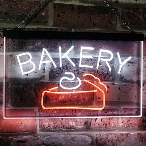  ADVPRO Bakery Cake Shop Dual Color LED Neon Sign White & Yellow 12 x 8.5 Inches st6s32-i2380-wy