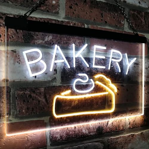  ADVPRO Bakery Cake Shop Dual Color LED Neon Sign White & Yellow 12 x 8.5 Inches st6s32-i2380-wy