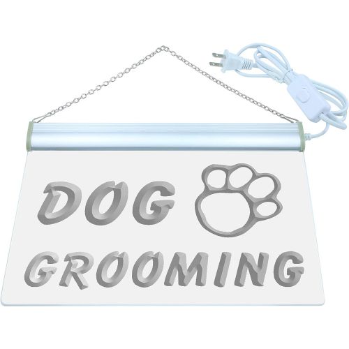  ADVPRO Dog Grooming Pet Shop Display LED Neon Sign White 16 x 12 Inches st4s43-i597-w