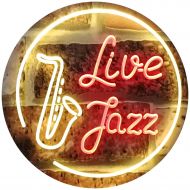 ADVPRO Live Jazz Music Room Dual Color LED Neon Sign Red & Yellow 16 x 12 st6s43-i2468-ry