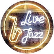ADVPRO Live Jazz Music Room Dual Color LED Neon Sign White & Yellow 12 x 8.5 st6s32-i2468-wy