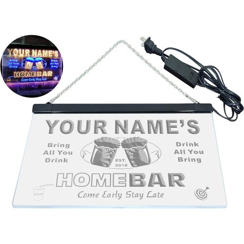  ADVPRO Personalized Your Name Custom Home Bar Beer Est. Year Dual Color LED Neon Sign Blue & Yellow 16 x 12 Inches st6s43-p-tm-by