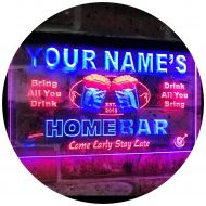 ADVPRO Personalized Your Name Custom Home Bar Beer Est. Year Dual Color LED Neon Sign White & Red 12 x 8.5 st6s32-p-tm-wr