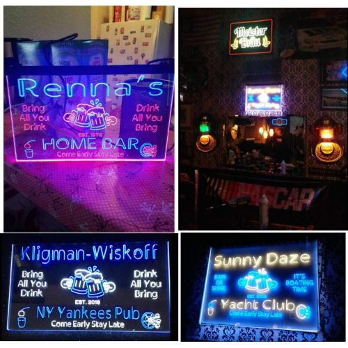  ADVPRO Personalized Your Name Custom Home Bar Beer Est. Year Dual Color LED Neon Sign White & Yellow 12 x 8.5 Inches st6s32-p-tm-wy