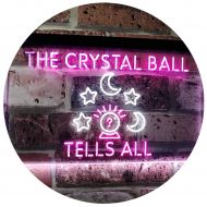 ADVPRO Fortune Teller Palm Tarot Reader Crystal Ball Dual Color LED Neon Sign White & Orange 16 x 12 st6s43-i3117-wo