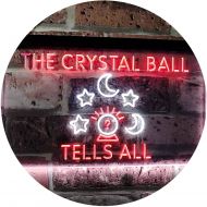 ADVPRO Fortune Teller Palm Tarot Reader Crystal Ball Dual Color LED Neon Sign White & Red 12 x 8.5 st6s32-i3117-wr