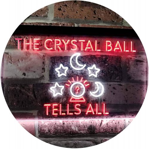  ADVPRO Fortune Teller Palm Tarot Reader Crystal Ball Dual Color LED Neon Sign White & Red 12 x 8.5 st6s32-i3117-wr