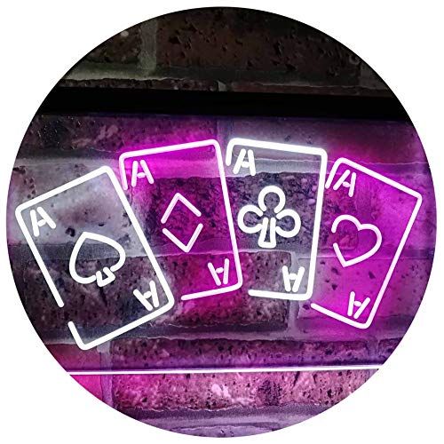  ADVPRO Four Aces Poker Casino Man Cave Bar Dual Color LED Neon Sign Green & Blue 16 x 12 st6s43-i2705-gb