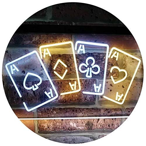  ADVPRO Four Aces Poker Casino Man Cave Bar Dual Color LED Neon Sign Green & Blue 16 x 12 st6s43-i2705-gb