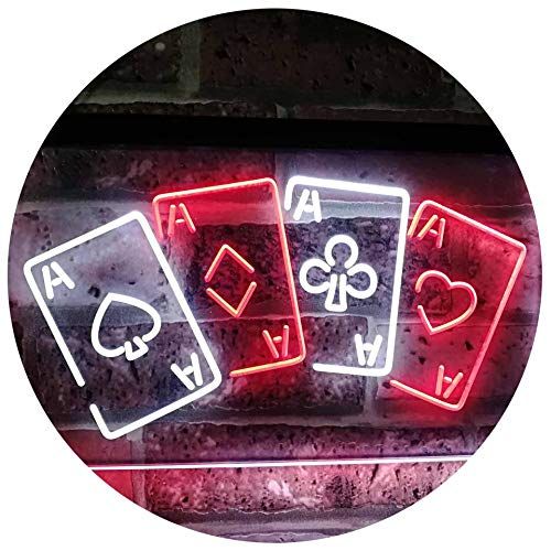  ADVPRO Four Aces Poker Casino Man Cave Bar Dual Color LED Neon Sign Green & Yellow 12 x 8.5 st6s32-i2705-gy