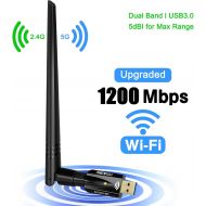 [아마존 핫딜] [아마존핫딜]AE WISH ANEWISH USB WiFi Adapter 1200Mbps, ANEWISH Wireless Adapter USB3.0 Dual Band 11ac(2.4GHz/300Mbps 5GHz/867Mbps) Network LAN Card Dongle for PC Desktop Laptop, Supports Windows, Mac and Linu