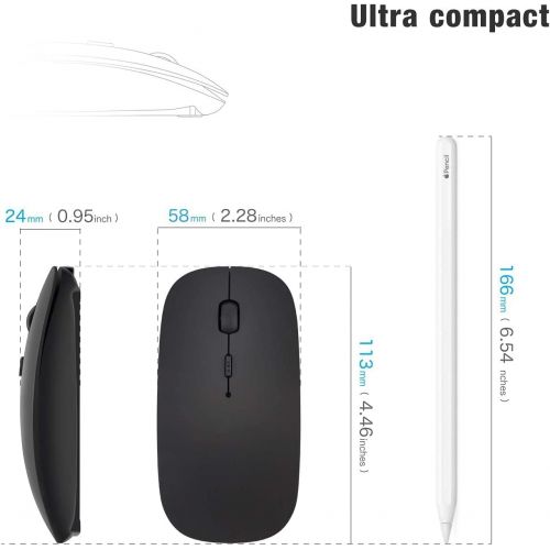  [아마존베스트]AE WISH ANEWISH Bluetooth Mouse, Compatible with MacBook / Tablet / iPad / iPhone (iOS13.1.2 and above) / Quiet Rechargeable Wireless Laptop Mouse for Android / Windows / Linux, 3 DPI Adjustable L