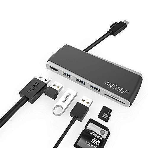  AE WISH ANEWISH USB C Hub ANEWISH USB C AdapterCharger to USB 3.1 Type C Hub to HDMI Adapter Charging Connecting USB SDTF Card Reader for MacBook ProGoogle Pixel Dell XPS13 Nexus 5X HP17 All US