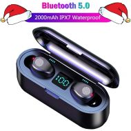 [아마존 핫딜] [아마존핫딜]AQwzh Bluetooth Earbuds, [Upgraded] 5.0 Earbuds with 2000mAh Charging Case LED Battery Display 60H Playtime in-Ear Touch Bluetooth Headset IPX7 Waterproof True Wireless Earbuds for Work