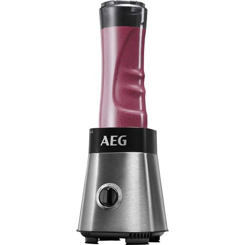  Besuchen Sie den AEG-Store AEG MiniMixer SB 2900 Standmixer (1x 600 ml und 2x 300 ml Tritan-Flaschen, Kuehlakku, 500 ml Zerkleinerer, 4-Klingen Messer, Drehregler, 2 Geschwindigkeitsstufen, Pulse-Taste, gebuer