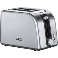 AEG AT 7750 Toaster (7 Braunungsgrad-Einstellungen, Stopp-, Auftau- & Aufwarmfunktion, extrabreite Schlitze fuer alle Brotsorten, automatische Zentrierung, Broetchenaufsatz, gebuerste
