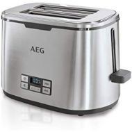 AEG Toaster PremiumLine 7Series AT 7800 / HighContrast-LCD-Display/Countdown-Toasten / 7 Braunungsgrade/Broetchenaufsatz / 2 Scheiben/Edelstahl