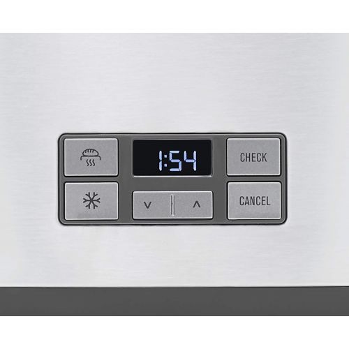  AEG Toaster PremiumLine 7Series AT 7800 / HighContrast-LCD-Display/Countdown-Toasten / 7 Braunungsgrade/Broetchenaufsatz / 2 Scheiben/Edelstahl