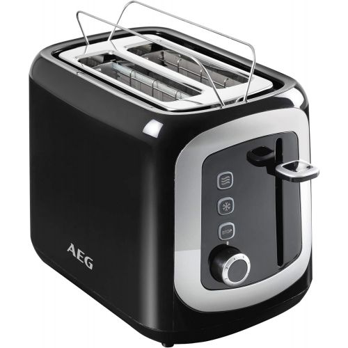  AEG AT 3300 Doppelschlitz-Toaster (Broetchenaufsatz, Staubschutz-Deckel, 7 Braunungsgrad-Einstellungen, Broetchenaufback-Funktion, Stopp-, Auftau- & Aufwarmknopf, Kruemelschublade, sc
