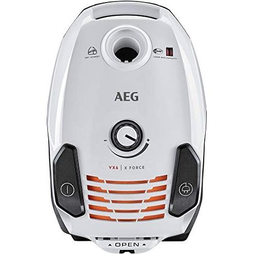  AEG VX6-2-IW-5 Staubsauger mit Beutel (360° drehbare Rader, inkl. Zusatzduesen und Staubbeutel, fuer Hart- und Teppichboeden, 800 Watt, 9 m Aktionsradius, Ergo-Handgriff, stufenloser