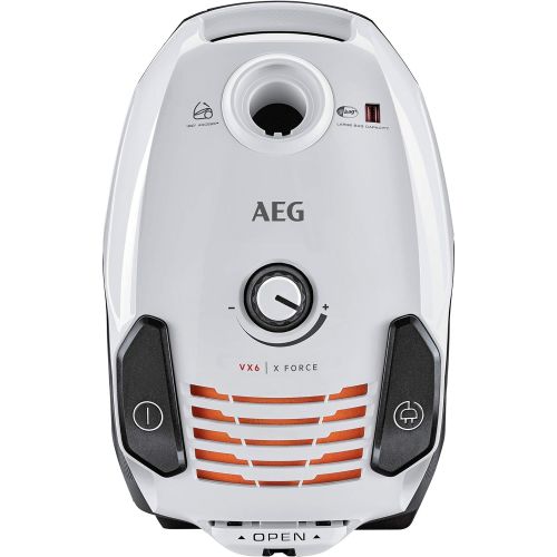  AEG VX6-2-IW-5 Staubsauger mit Beutel (360° drehbare Rader, inkl. Zusatzduesen und Staubbeutel, fuer Hart- und Teppichboeden, 800 Watt, 9 m Aktionsradius, Ergo-Handgriff, stufenloser