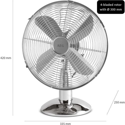  AEG VL 5526 M N Design-Metallventilator, oszillierend, 3 Laufgeschwindigkeiten, 30 cm Durchmesser