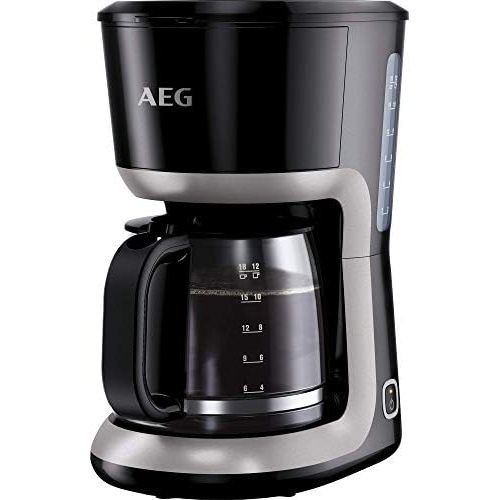  AEG KF 3300 Kaffeemaschine (Skalierte 1,5 l/12-18 Tassen Aroma-Glaskanne, Warmhaltefunktion, Sicherheitsabschaltung, Wasserstandsanzeige, Ein/Aus-Schalter, entnehmbarer Filter-Korb