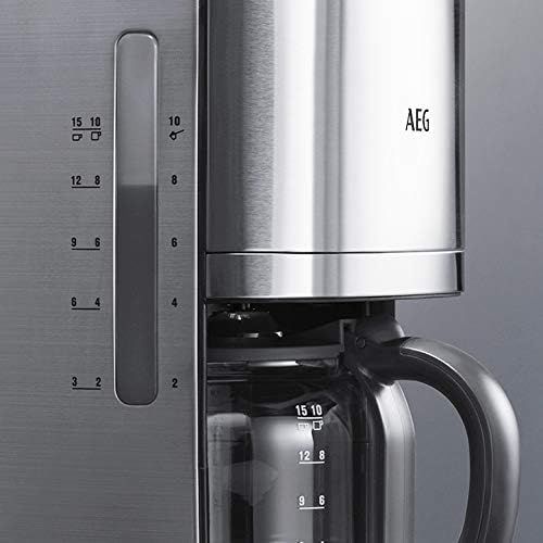  [아마존베스트]AEG KF 7700 Coffee Machine (Programmable Timer, LCD Display, Aroma Function, Easy Filling, Water Level and Coffee Dose Indicator, 1.375 L, Brushed Stainless Steel)