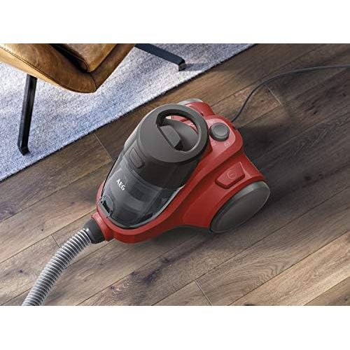  [아마존베스트]AEG LX5-2-4T Vacuum Cleaner without Bag (1.8 L Dust Container, Including Additional Nozzles, Ergonomic Design, Large Wheels, 4-Stage Dust Separation), red