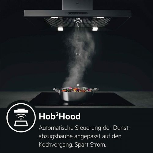  [아마존베스트]AEG Electric Hob/Induction Hob with Hob²Hood Function, Autonomous Hob, Stainless Steel Frame, Glass Colour Black, 60 cm, 60 cm