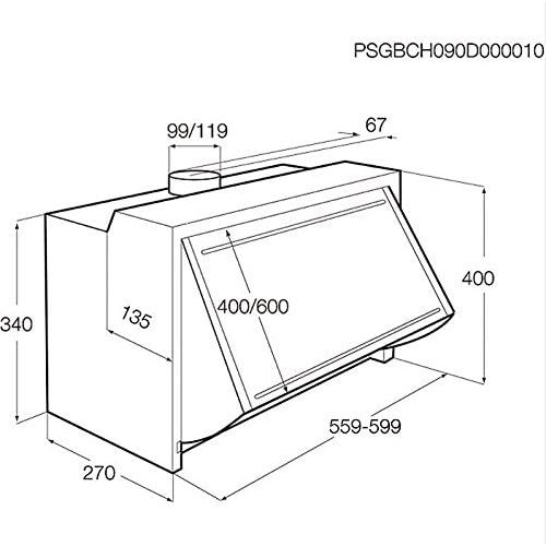  [아마존베스트]Aeg 942150823Very Efficient/Extractor Hood/Split Hood/59.8cm/3Power Levels/Grey