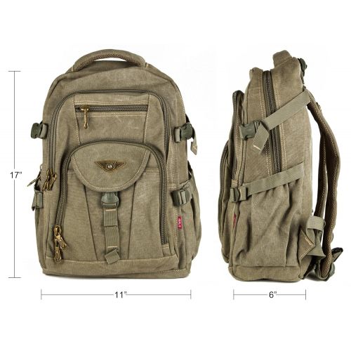  AERLIS Aerlis Canvas Backpack for Sport Camping Travel School