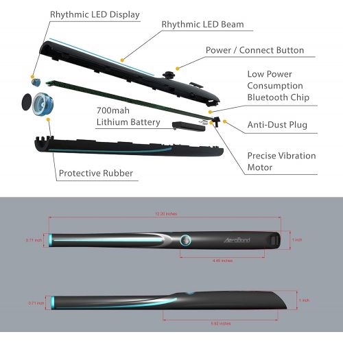  [아마존베스트]AEROBAND Bluetooth Drum Sticks, Electronic Air Drum Set with Light, Wireless Connection Bag, 4 Modes Portable Drumsticks for Travel Indoor and Outdoor with 1 Pair