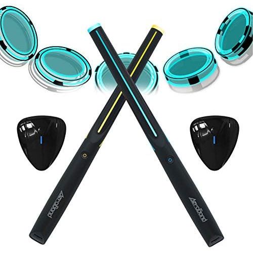  [아마존베스트]AEROBAND Bluetooth Drum Sticks with Air Guitar Pick, Electronic Air Drum Set with Light, Wireless Connection Bag, 4 Modes Portable Drumsticks for Travel Indoor and Outdoor with 1 P