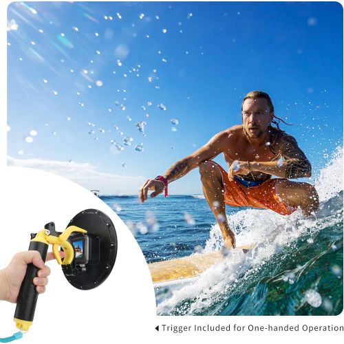  AFAITH Gopro Dome Port for Gopro Hero 9/10 Black, Underwater 6 inches Gopro Diving Dome Port with Waterproof Cover Case + Floating Bobber Handle + Trigger for Gopro Hero 9/10 Black
