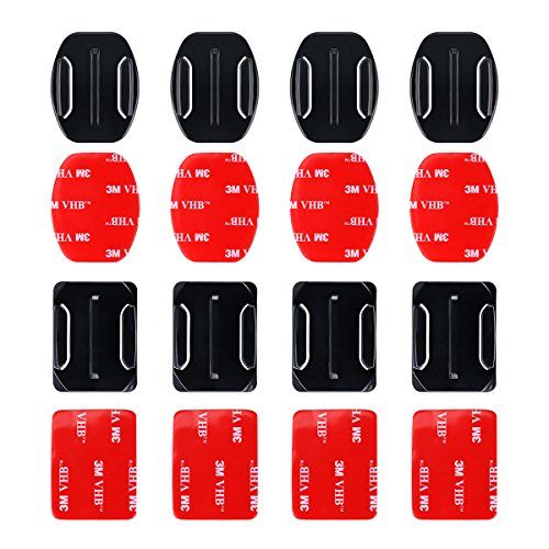  AFAITH 8 PCS Helmet 3M Adhesive Pads Sticker Flat Curved Mounts - 3X Curved and 3X Flat Mounts Accessories kit for Gopro Hero 10 9 8 7 6 5 4 3+ 3 TM052