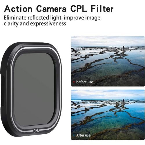  AFAITH 4-Pack ND CPL Lens Filters for GoPro Hero 8 Black, 4-Pack (CPL ND8 ND16 ND32) Camera Lens Protector Kit Set, Neutral Density Filter for GoPro Hero 8 Black