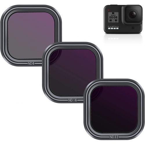  AFAITH ND Filter for GoPro Hero 8 Black, 3 Pack ND Lens Protector Kit Set (ND8 ND16 ND32) Neutral Density Filter for GoPro Hero 8 Black