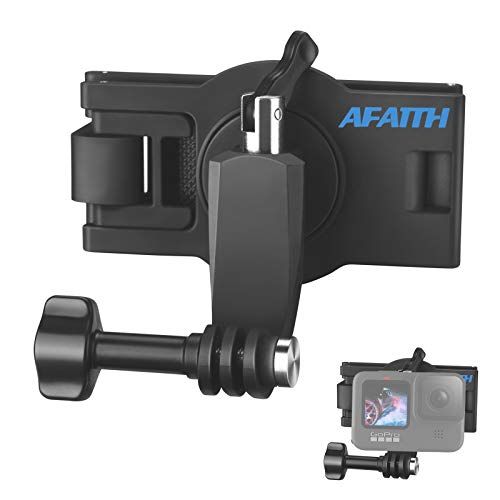  AFAITH 360° Rotating Adjustable Backpack Shoulder Strap Mount Clip Mount for GoPro Hero 10/9/8/7/6/5/4/3+,OSMO Action, Xiaoyi 4K and Most Action Cameras