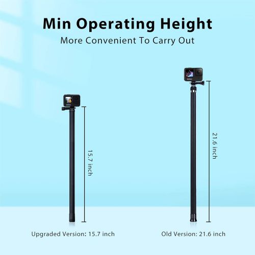  AFAITH 106”Long Upgraded Carbon Fiber Selfie Stick for GoPro, Extendable Handhold Lightweight Adjustable Pole Monopod for GoPro Hero 10/9/8/7/6/5/4 Black DJI OSMO Insta 360 Cam & O