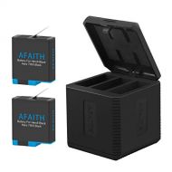 AFAITH Battery Charger for GoPro Hero 8/7/6/5 Black, 2-Pack Batteries + 3-Slot Charging Box Quick Charger + Type C Cable for GoPro Hero 8/7/6/5 Black