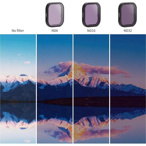  AFAITH ND Filter for GoPro Hero 9/10 Black, 3 Pack ND Lens Protector Kit Set (ND8 ND16 ND32) Neutral Density Filter for GoPro Hero 9/10 Black