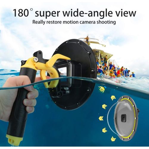  [아마존베스트]AFAITH TELESIN Gopro Dome Port for GoPro Hero8 Black, Underwater 6 inches GoPro Diving Dome Port with Waterproof Cover Case + Floating Bobber Handle + Trigger for GoPro Hero 8 Black