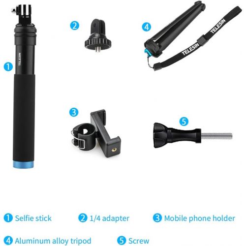  [아마존베스트]AFAITH Upgraded Pole for GoPro, Aluminum Alloy GoPro Selfie Stick with Stable Tripod Waterproof Handheld Monopod for GoPro Hero 8 Black/Hero 9 Black/7/6/5/4/ Osmo Action Camera/Xia