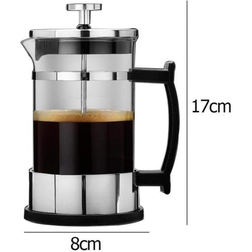  AFANGMQ Convenience Stainless Steel Glass Teapot Cafetiere French Coffee Tea Percolator Filter Press Plunger 350ml Manual Coffee Espresso Maker Pot with Heat Resistant Handle